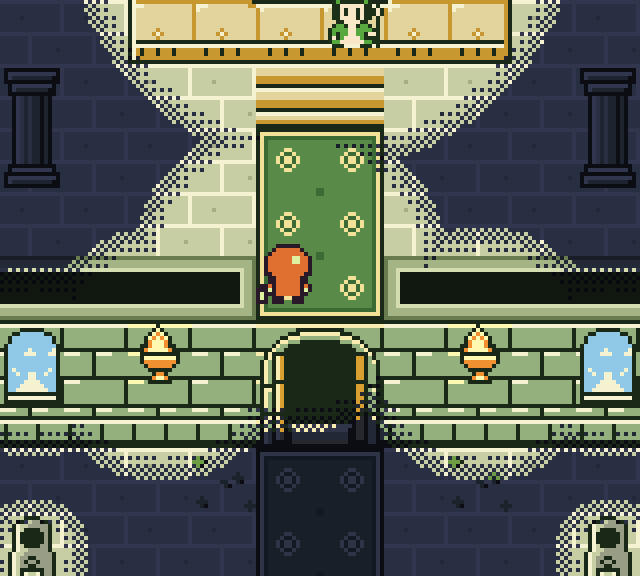 The Dawn Shrine, lit by its sconces
